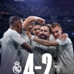 Foto de los jugadores del Real Madrid celebrando tras ganar 4-2 al Athletic Club