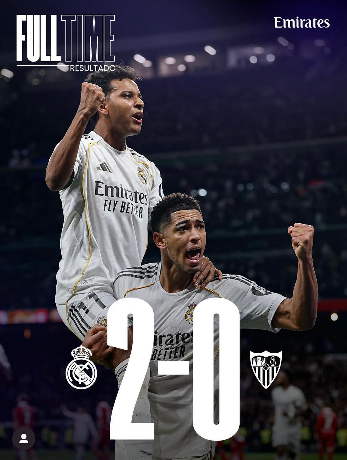 Jugadores del Real Madrid celebrando tras ganar 2-0 al Sevilla FC