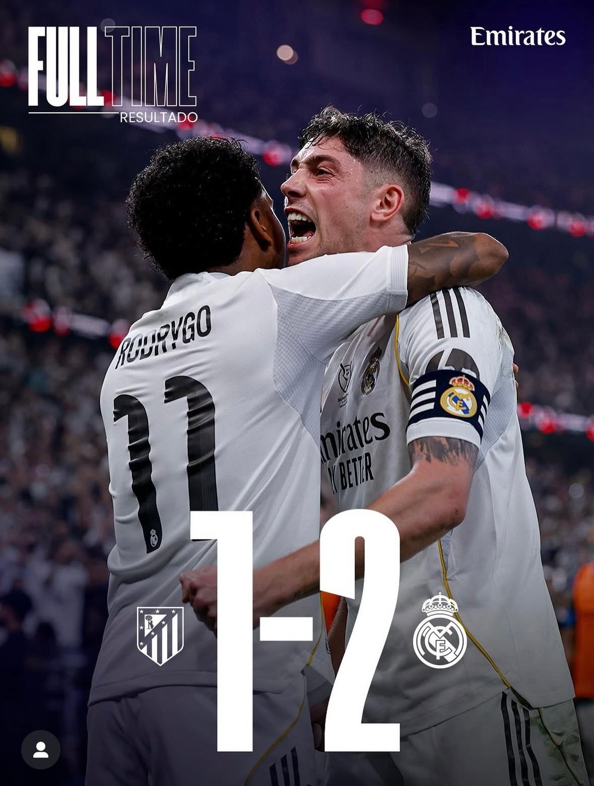Jugadores del Real Madrid celebrando tras ganar 2-1 al Atlético de Madrid