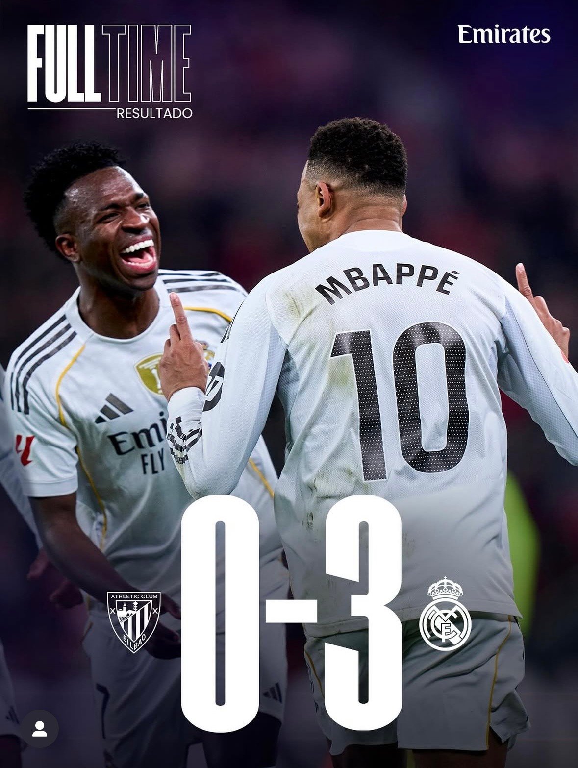 Jugadores del Real Madrid celebrando tras ganar 3-0 al Athletic Club
