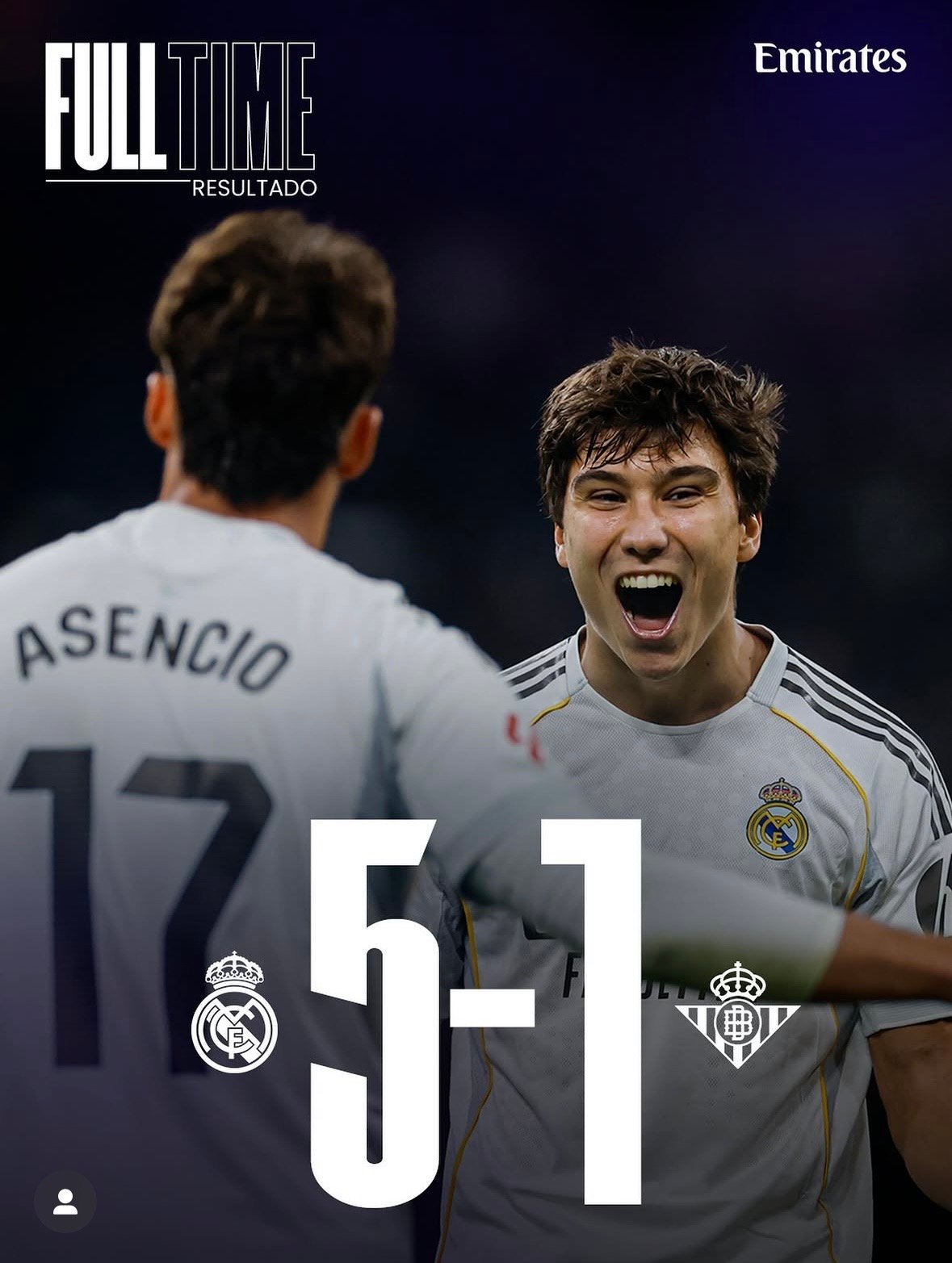 Jugadores del Real Madrid celebrando tras ganar 5-1 al Real Betis
